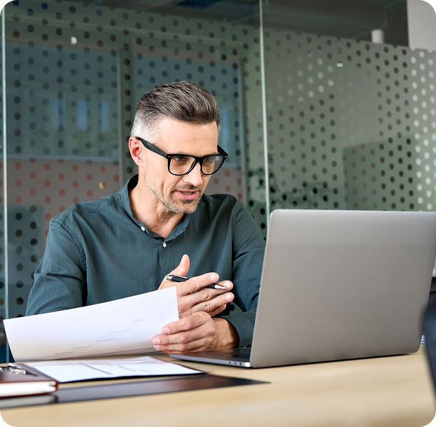 accounting working on some digital back office tasks